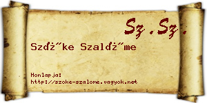 Szőke Szalóme névjegykártya